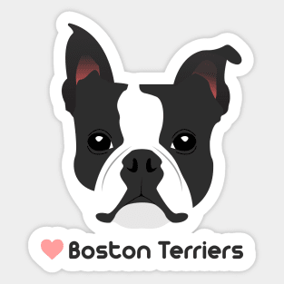 LOVE BOSTON TERRIERS Sticker